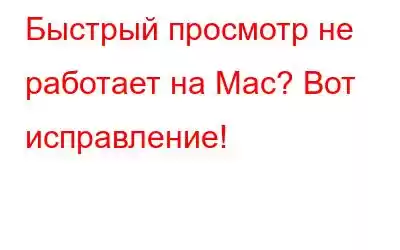 Быстрый просмотр не работает на Mac? Вот исправление!