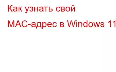 Как узнать свой MAC-адрес в Windows 11