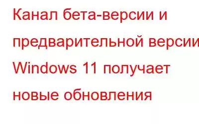 Канал бета-версии и предварительной версии Windows 11 получает новые обновления