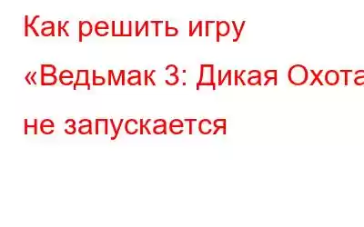 Как решить игру «Ведьмак 3: Дикая Охота» не запускается