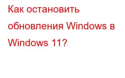 Как остановить обновления Windows в Windows 11?