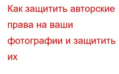 Как защитить авторские права на ваши фотографии и защитить их