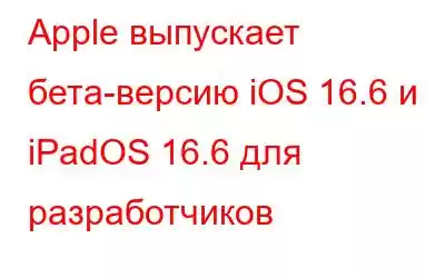 Apple выпускает бета-версию iOS 16.6 и iPadOS 16.6 для разработчиков