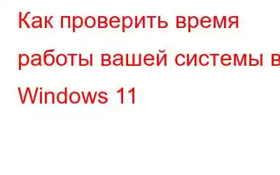 Как проверить время работы вашей системы в Windows 11