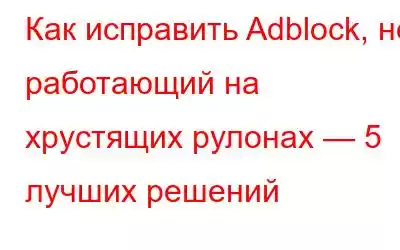 Как исправить Adblock, не работающий на хрустящих рулонах — 5 лучших решений