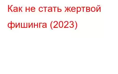 Как не стать жертвой фишинга (2023)