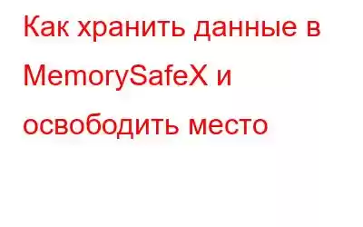 Как хранить данные в MemorySafeX и освободить место