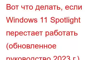 Вот что делать, если Windows 11 Spotlight перестает работать (обновленное руководство 2023 г.)