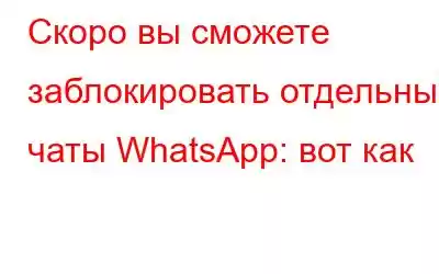 Скоро вы сможете заблокировать отдельные чаты WhatsApp: вот как