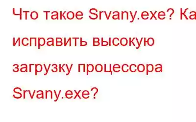 Что такое Srvany.exe? Как исправить высокую загрузку процессора Srvany.exe?