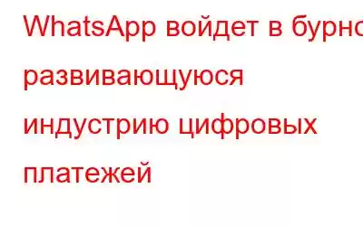 WhatsApp войдет в бурно развивающуюся индустрию цифровых платежей