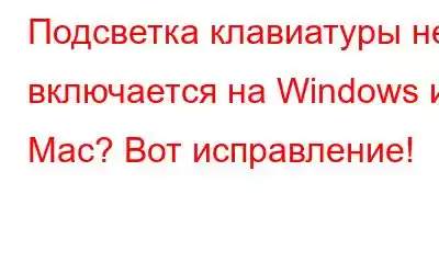 Подсветка клавиатуры не включается на Windows и Mac? Вот исправление!