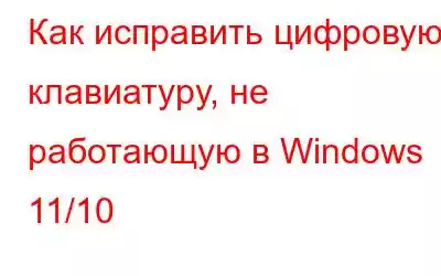 Как исправить цифровую клавиатуру, не работающую в Windows 11/10