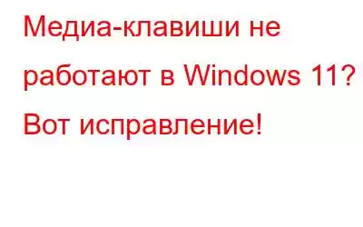 Медиа-клавиши не работают в Windows 11? Вот исправление!